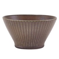 Cinder Black Terra Fluted Conical Bowl